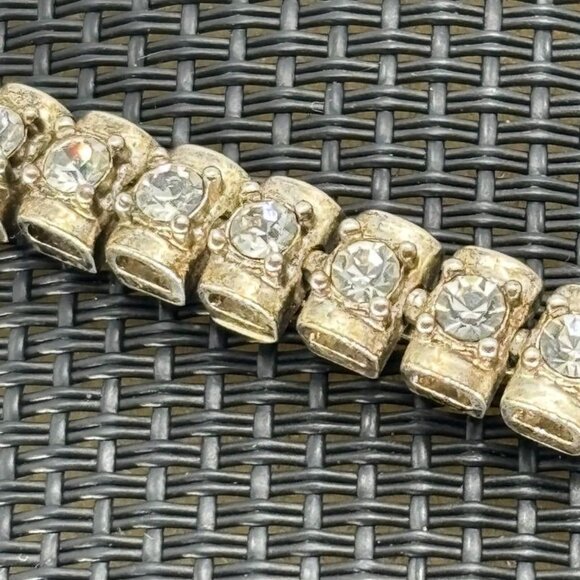 Vintage Avon Rhinestone and Silver Tone Tennis Bracelet, Signed "Avon" and "SO"" - Picture 11 of 11